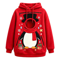 Penguin design pet pocket hoodie, front