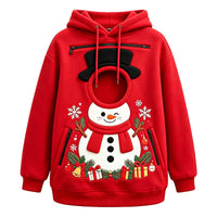 Snowman design pet pocket hoodie, front